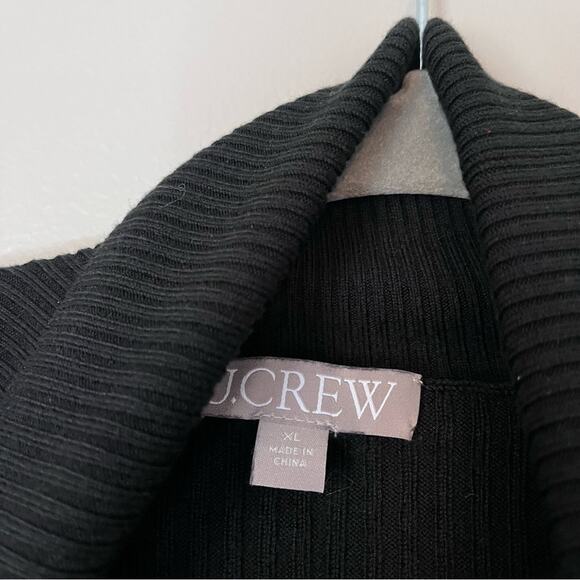 J.Crew Tencel Lyocell Silk Ribbed Knit Lightweight Turtleneck Sweater Black XL - Picture 5 of 8